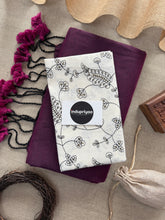 Wine Handloom Khadi Cotton Saree With Sequence Embrodery Work Blouse
